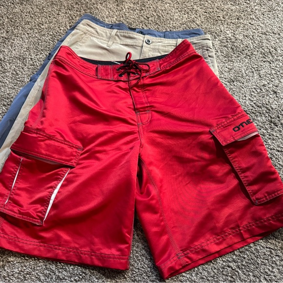 O'Neill Men's Hybrid Shorts - Vibrant Red, Classic Tan, Cool Gray Bundle - Picture 14 of 16